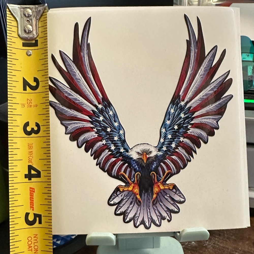 Patriotic USA Flag Bald Eagle Wall Art Decor Sticker - Picture 2 of 3